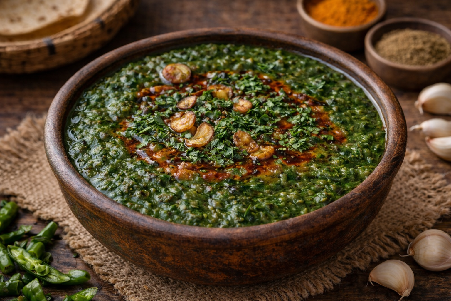 Authentic Uttarakhand Kafuli dish