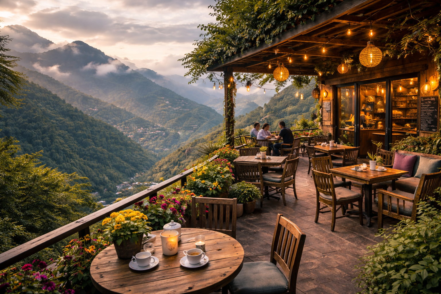 Cozy cafe in the hills