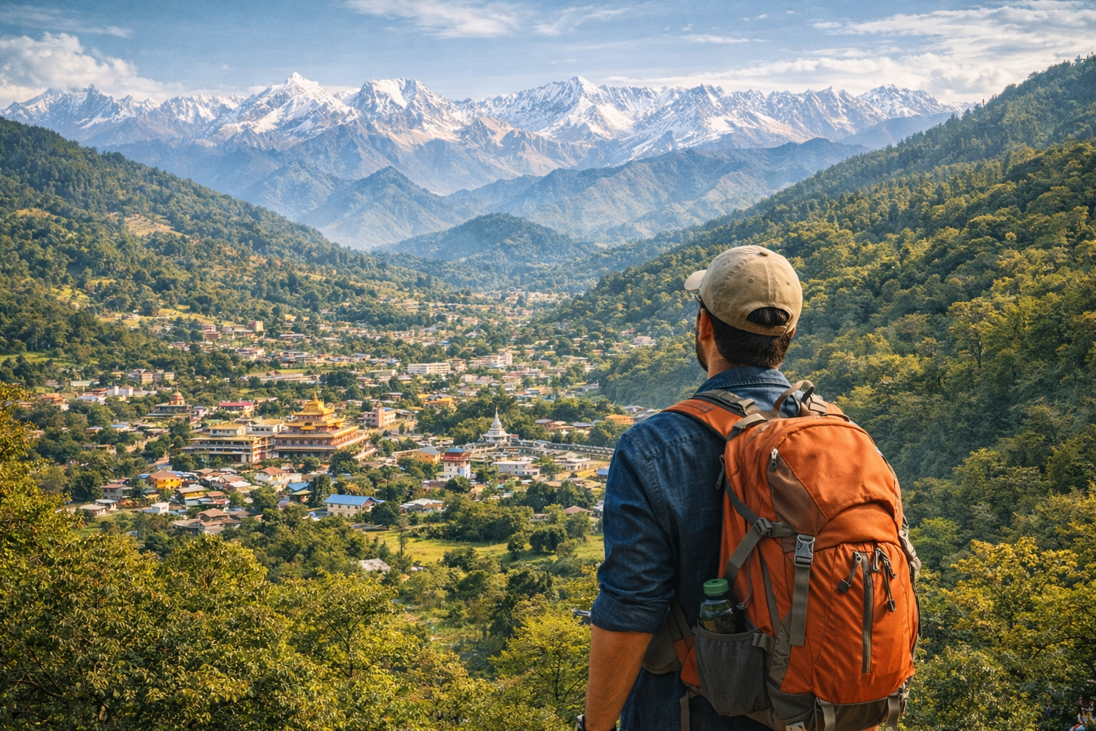 Scenic hill stay surrounded by nature