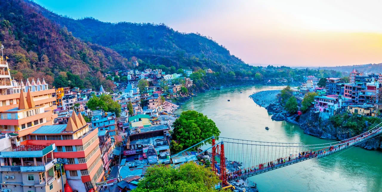 Rishikesh city along the Ganga River