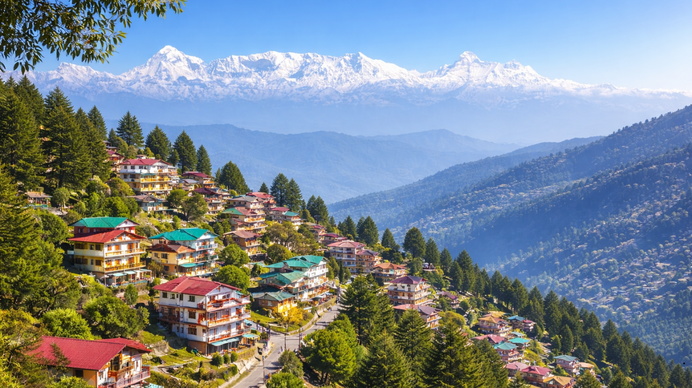 Mountain hill station with panoramic views