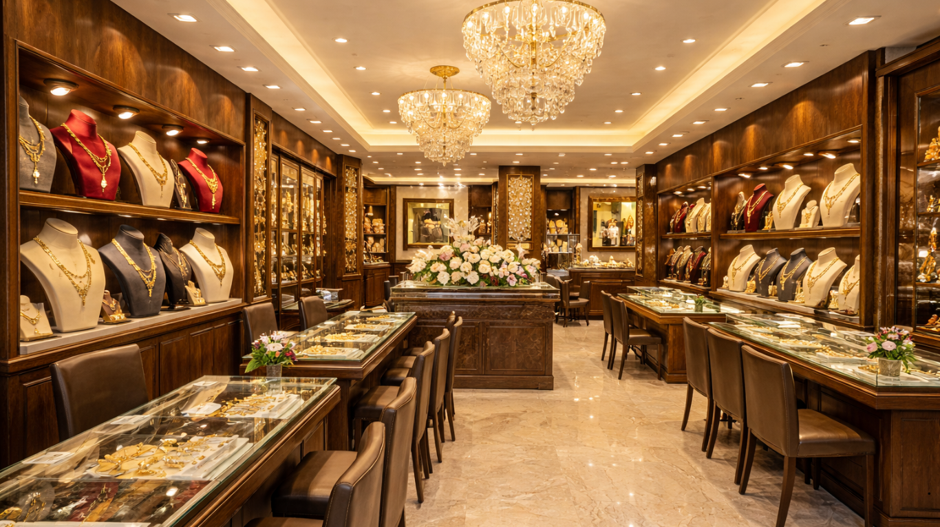 Elegant bridal necklace set by Frontier Jewellers in traditional Indian design