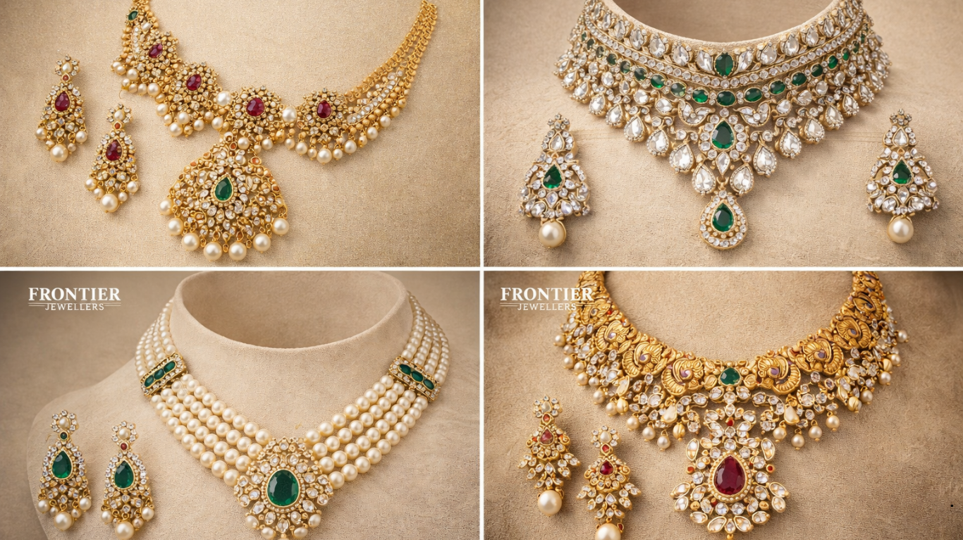 Close-up of diamond ring collection at Frontier Jewellers